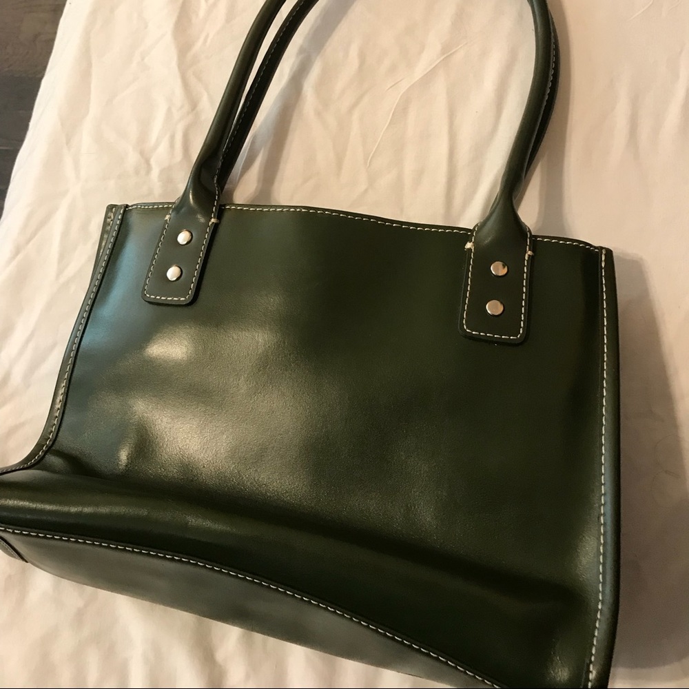 Wilson’s Leather Dark Green Satchel Bag - Picture 11 of 15